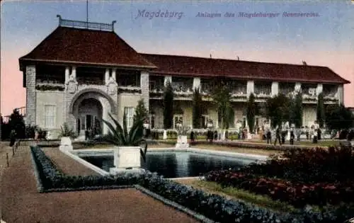 Ak Magdeburg in Sachsen Anhalt, Anlagen des Magdeburger Rennvereins