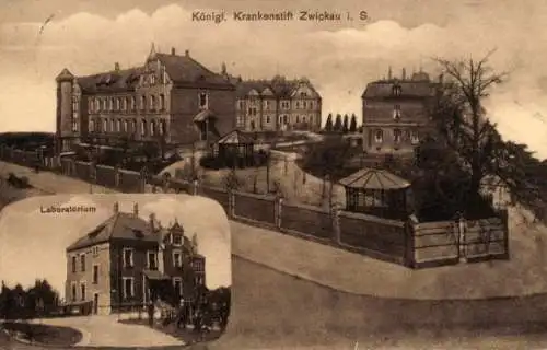 Ak Zwickau in Sachsen, Königl. Krankenstift, Laboratorium