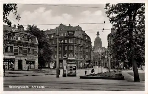 Ak Recklinghausen im Ruhrgebiet, Am Lohtor, Straßenpartie, Geschäftshäuser