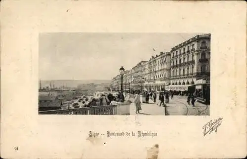 Passepartout Ak Algier Algier Algerien, Boulevard de la République