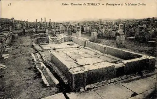 Ak Timgad Algerien, Römische Ruinen, Peristylium des Sertius-Hauses