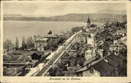 Ak Grandson Kanton Waadt, Panorama, vu du Chateau