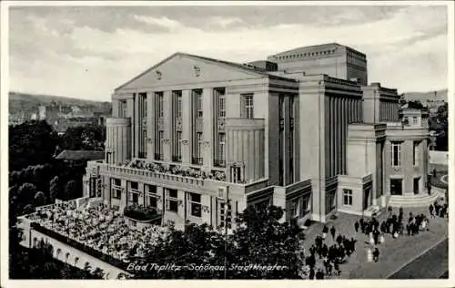 Ak Teplice Šanov Teplitz Schönau Region Aussig, Stadttheater