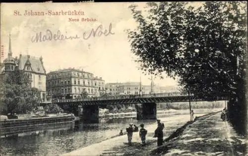 Ak St. Johann Saarbrücken im Saarland, Neue Brücke