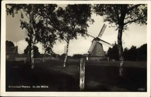 Ak Ostseebad Prerow auf dem Darß, Windmühle