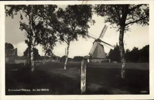 Ak Ostseebad Prerow auf dem Darß, Windmühle