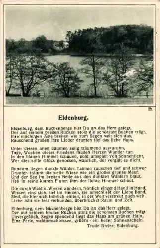 Ak Eldenburg Lenzen an der Elbe Prignitz, Gedicht Eldenburg