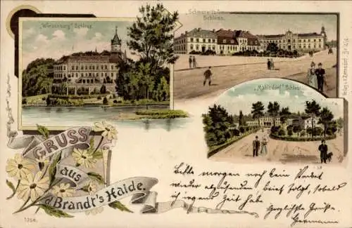 Litho Wiesenburg in der Mark, Brandt's Haide, Schloss Schmerwitz, Schloss Mahlsdorf