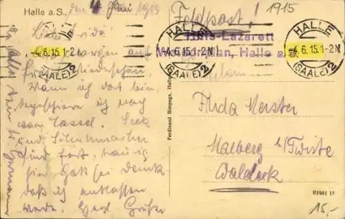 Ak Halle an der Saale, Heilanstalt Weidenplan