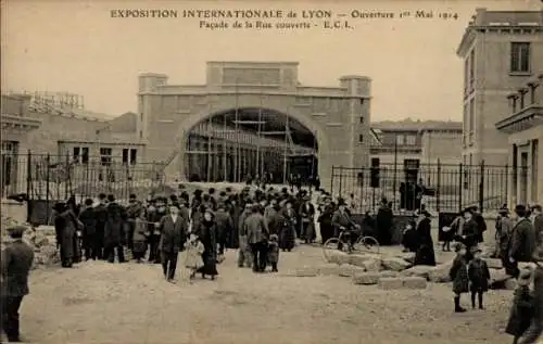 Ak Lyon Rhône, Internationale Ausstellung 1914, Überdachte Straße