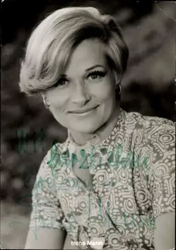 Ak Schauspielerin Irene Mann, Portrait, Autogramm