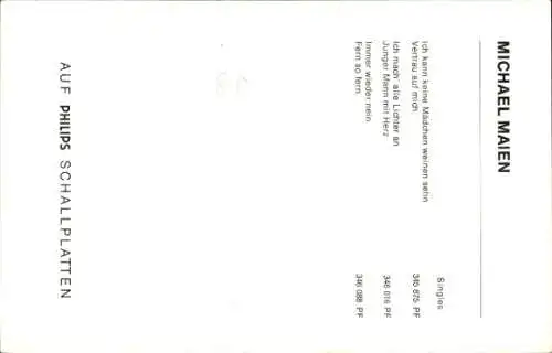 Ak Sänger Michael Maien, Vertrau auf mich, Autogramm