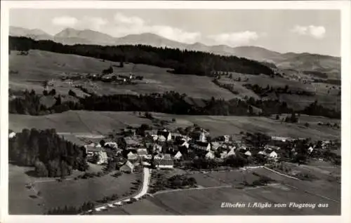 Ak Ellhofen Weiler Simmerberg im Allgäu, Fliegeraufnahme