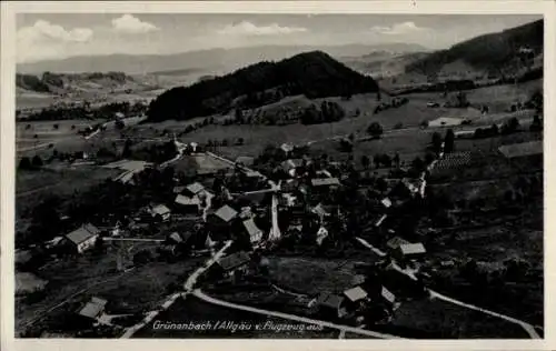 Ak Grünenbach im Allgäu Schwaben, Fliegeraufnahme