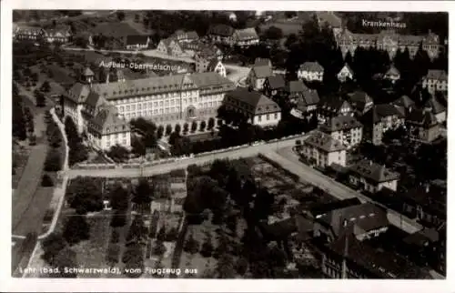 Ak Lahr im Schwarzwald Baden, Fliegeraufnahme, Aufbau-Oberrealschule, Krankenhaus
