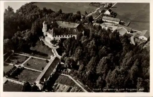 Ak Guttenburg Kraiburg am Inn Oberbayern, Schloss, Fliegeraufnahme