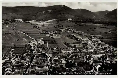 Ak Rhodt an der Weinstraße Rhodt unter Rietburg in der Pfalz, Fliegeraufnahme