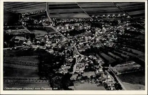 Ak Oberröblingen an der Helme Sangerhausen Südharz, Fliegeraufnahme