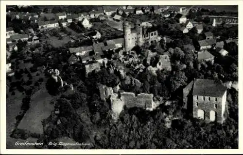 Ak Greifenstein im Lahn Dill Kreis, Fliegeraufnahme, Burg