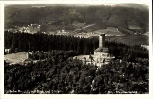 Ak Lennestadt im Sauerland, Hohe Bracht, Fliegeraufnahme, Bilstein