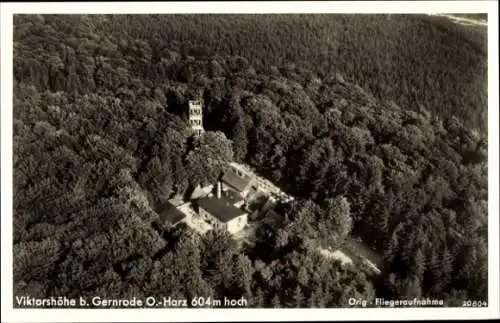 Ak Gernrode Quedlinburg Harz, Fliegeraufnahme, Berggasthaus Viktorshöhe