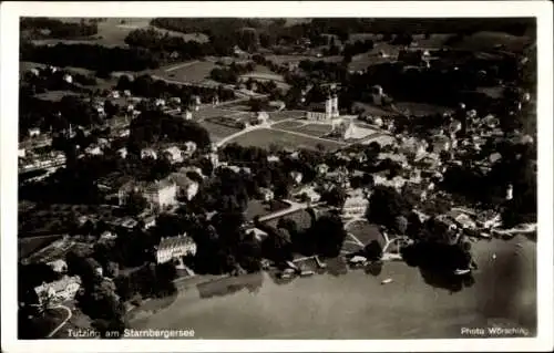 Ak Tutzing am Starnberger See Oberbayern, Fliegeraufnahme