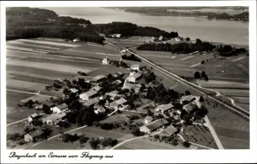 Ak Bayerbach am Simsee Baierbach Stephanskirchen Oberbayern, Fliegeraufnahme