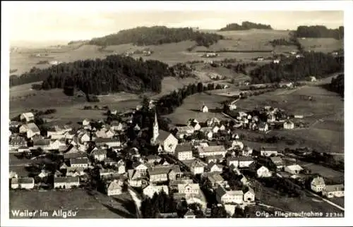 Ak Weiler Simmerberg im Allgäu, Fliegeraufnahme