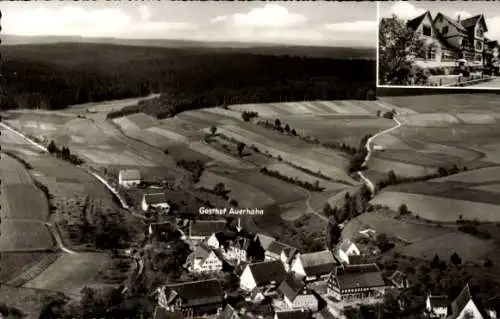 Ak Obermusbach Musbach Freudenstadt im Schwarzwald, Fliegeraufnahme, Gasthof Auerhahn