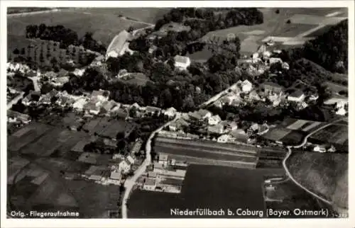 Ak Niederfüllbach bei Coburg Oberfranken, Fliegeraufnahme