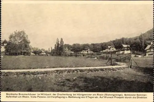 Ak Königswinter am Rhein, Nordische Sommerhäuser im Wildpark der Drachenburg