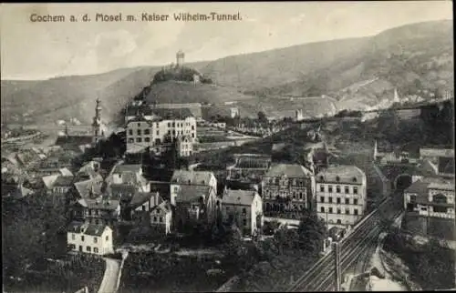 Ak Cochem a.d. Mosel, Gesamtansicht, Kaiser Wilhelm Tunnel