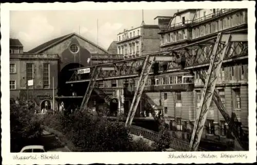 Ak Elberfeld Wuppertal, Schwebebahn Station Döppersberg