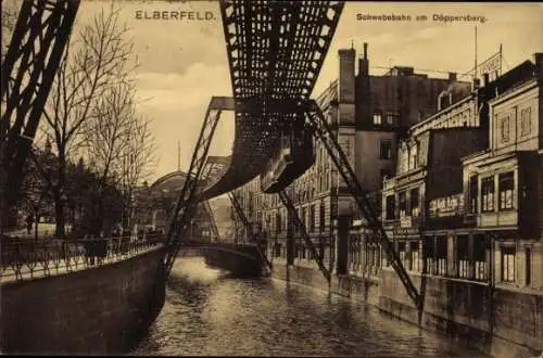 Ak Elberfeld Wuppertal, Schwebebahn am Döppersberg