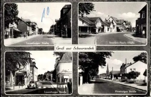 Ak Schwarzenbek in Lauenburg, Lauenburger Straße, Seestern Pauly Straße, Hamburger Straße