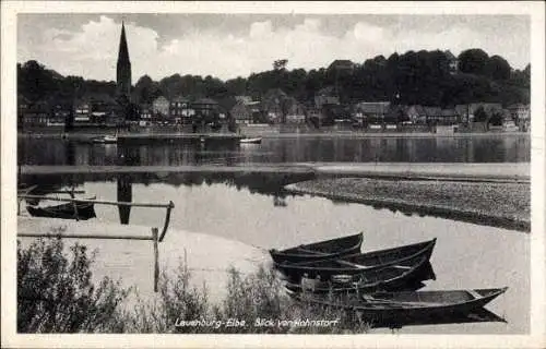 Ak Lauenburg an der Elbe, Blick von Hohnstorf, Kirche