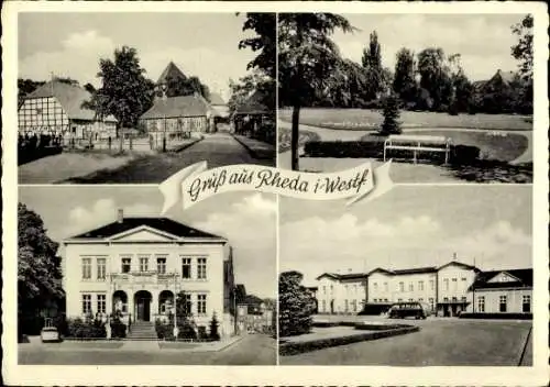 Ak Rheda Wiedenbrück in Westfalen, Teilansichten, Gebäude, Straßenpartie