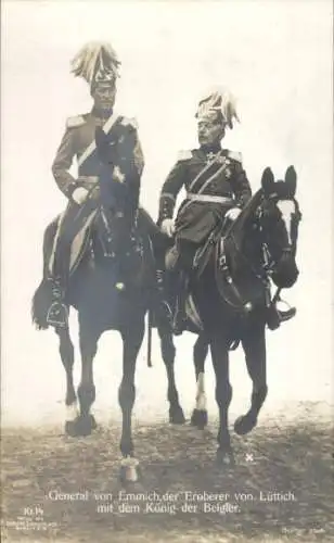 Ak General von Emmich mit König Albert I von Belgien