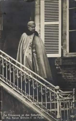 Ak Kaiser Wilhelm II., Geburtstag im Felde