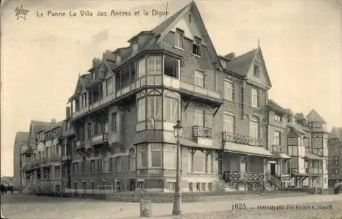 Ak La Panne De Panne Westflandern, Villa des Ancres, Digue