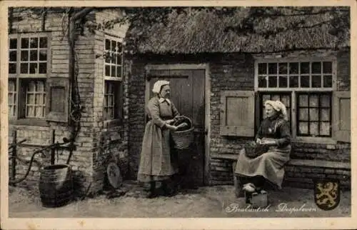 Ak Nordbrabant Niederlande, Brabantsch Dorpsleven, Boerenwoning, Niederländische Volkstracht