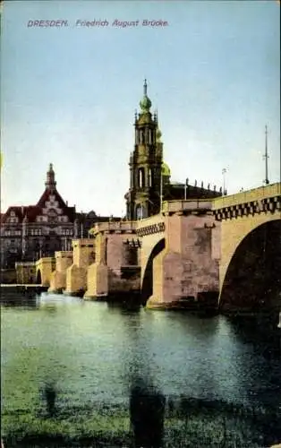 Ak Dresden Altstadt, Friedrich August Brücke