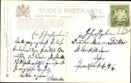 Künstler Ak Flower, Charles, München, Alter Hof, Brunnen