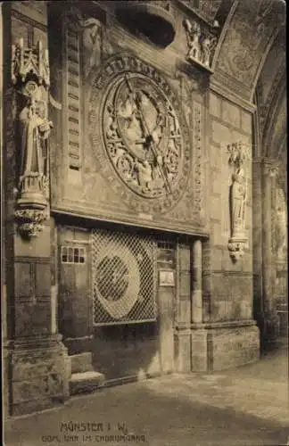 Ak Münster in Westfalen, Dom, Chorumgang, Uhr