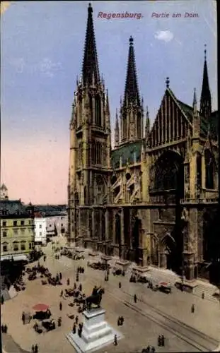 Ak Regensburg an der Donau Oberpfalz, Dom, Denkmal