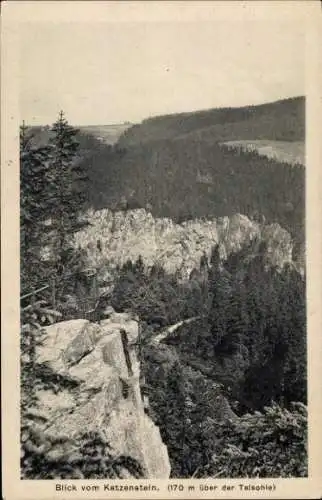 Ak Zöblitz Marienberg im Erzgebirge, Panorama, Blick vom Katzenstein