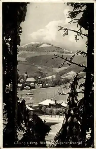 Ak Geising Altenberg Erzgebirge, Blick auf die Jugendherberge, Winter