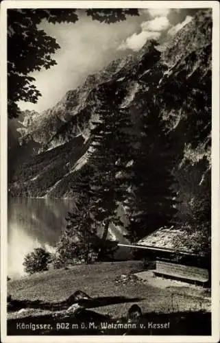 Ak Königsee Königssee Oberbayern, Panorama, Watzmann, Kessel