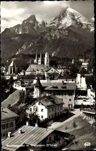 Ak Berchtesgaden in Oberbayern, Teilansicht, Watzmann