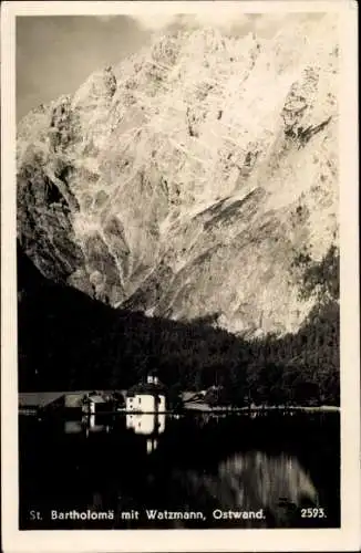 Ak Sankt Bartholomä Schönau am Königssee, Watzmann, Ostwand